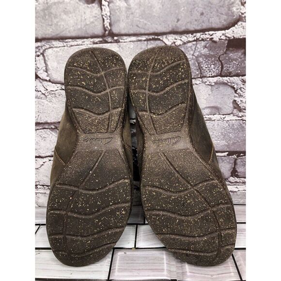 Clarks Collection Brown Leather Slip On Mules Clogs Shoes Women Sz 7.5W US/38EU - Picture 13 of 15
